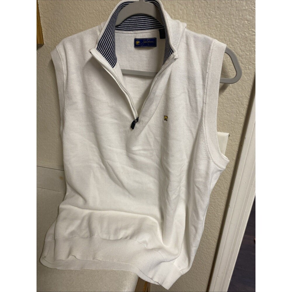 Jack Nicklaus  1/4 Zip White Sweater Vest Size Large